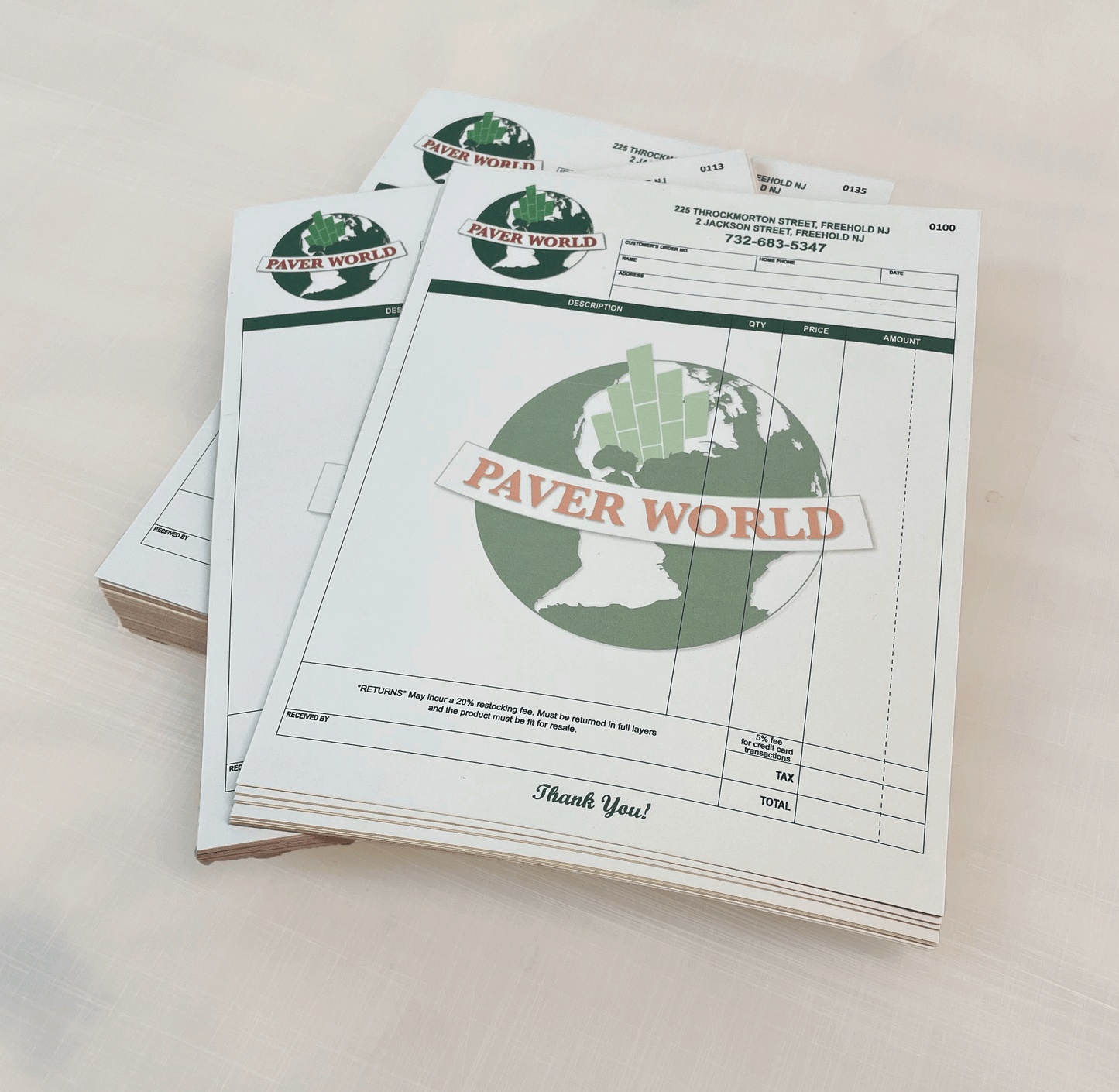 8.5 x 11 2Part NCR Forms