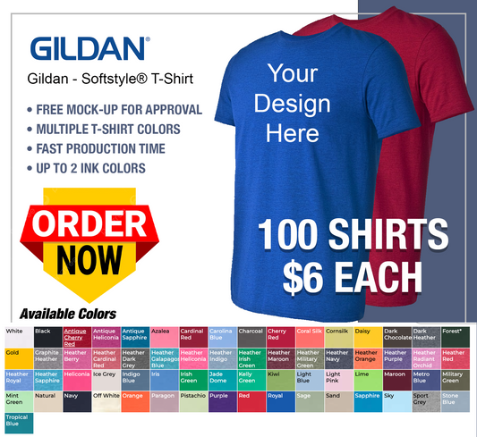 100 Soft Style T-shirts