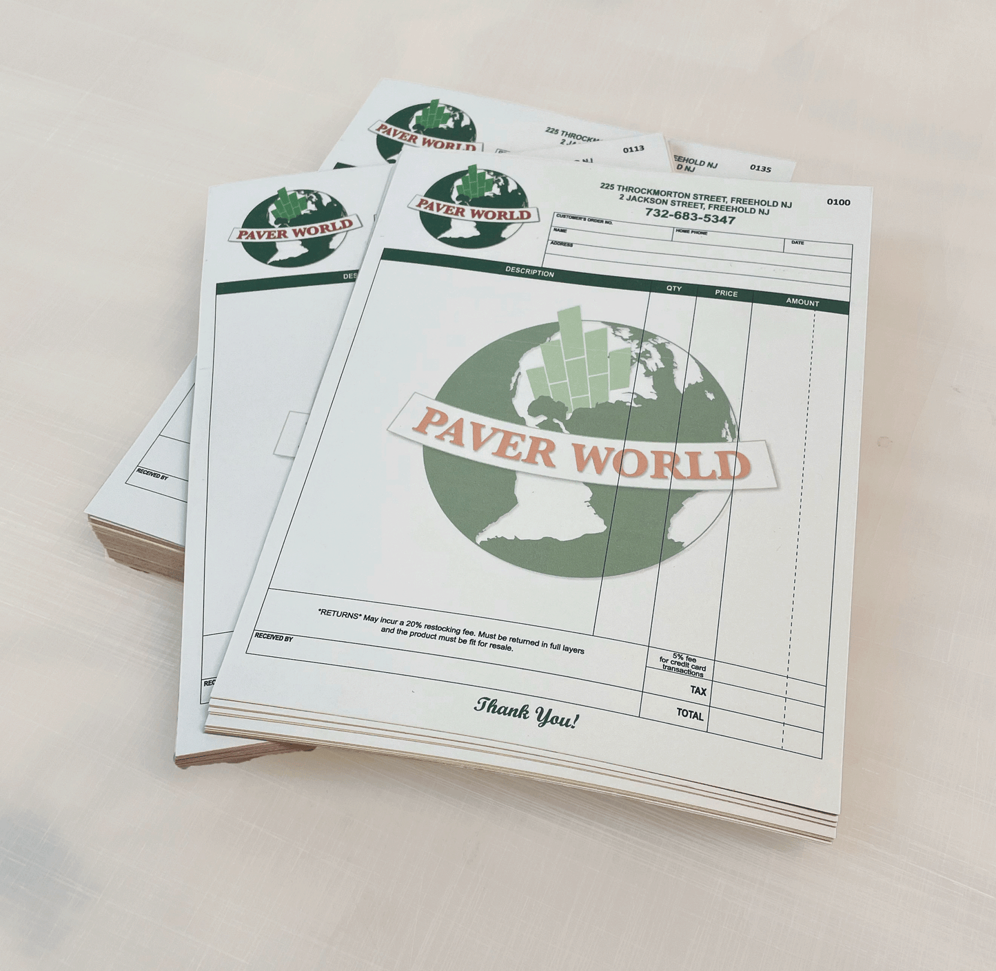 8.5 x 11 2Part NCR Forms